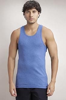 Jockey 9922 Men's Super Combed Cotton Rib Slim Fit Racer Back Styling Round Neck Gym Vest