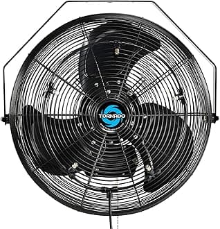 18 Inch Outdoor Misting Fan High Velocity Metal Industrial Wall Mount Fan For Commercial, Industrial, Residential, Greenhouse Use 3 Speed 5 Nozzles 6.6 FT Cord UL Safety Listed