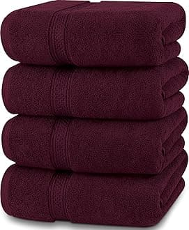 Utopia Towels 4 Pack Premium Bath Towels Set, (27 x 54 Inches) 100% Ring Spun Cotton 600GSM, Lightweight and Highly Absorbent Quick Drying Towels, Perfect for Daily Use (Burgundy)
