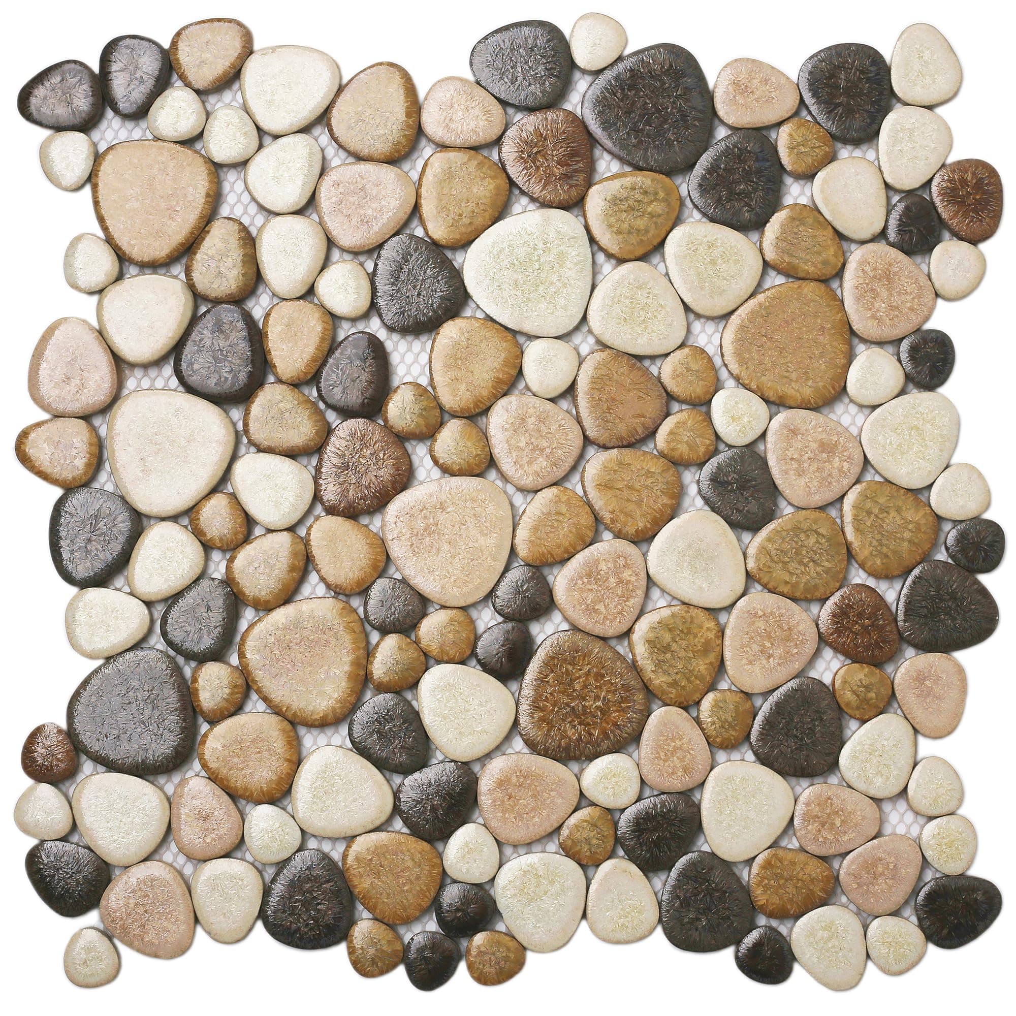 Yellowstone Matte Pebbles Mosaic Tile for Shower Floor Bathroom Floor Tiles Non Slip [5 Sheets]