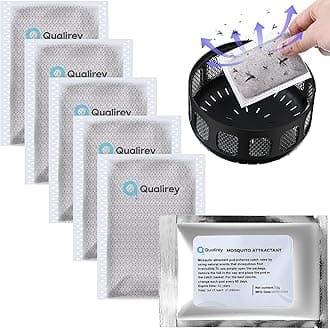 Qualirey 6 Pack Mosquito Attractant in Bulk, Lure for Bug Zapper Bait Refill Compatible with All Mosquito Trap Enhances Catch Rates for Indoor Outdoor Traps, Safe and Long Lasting