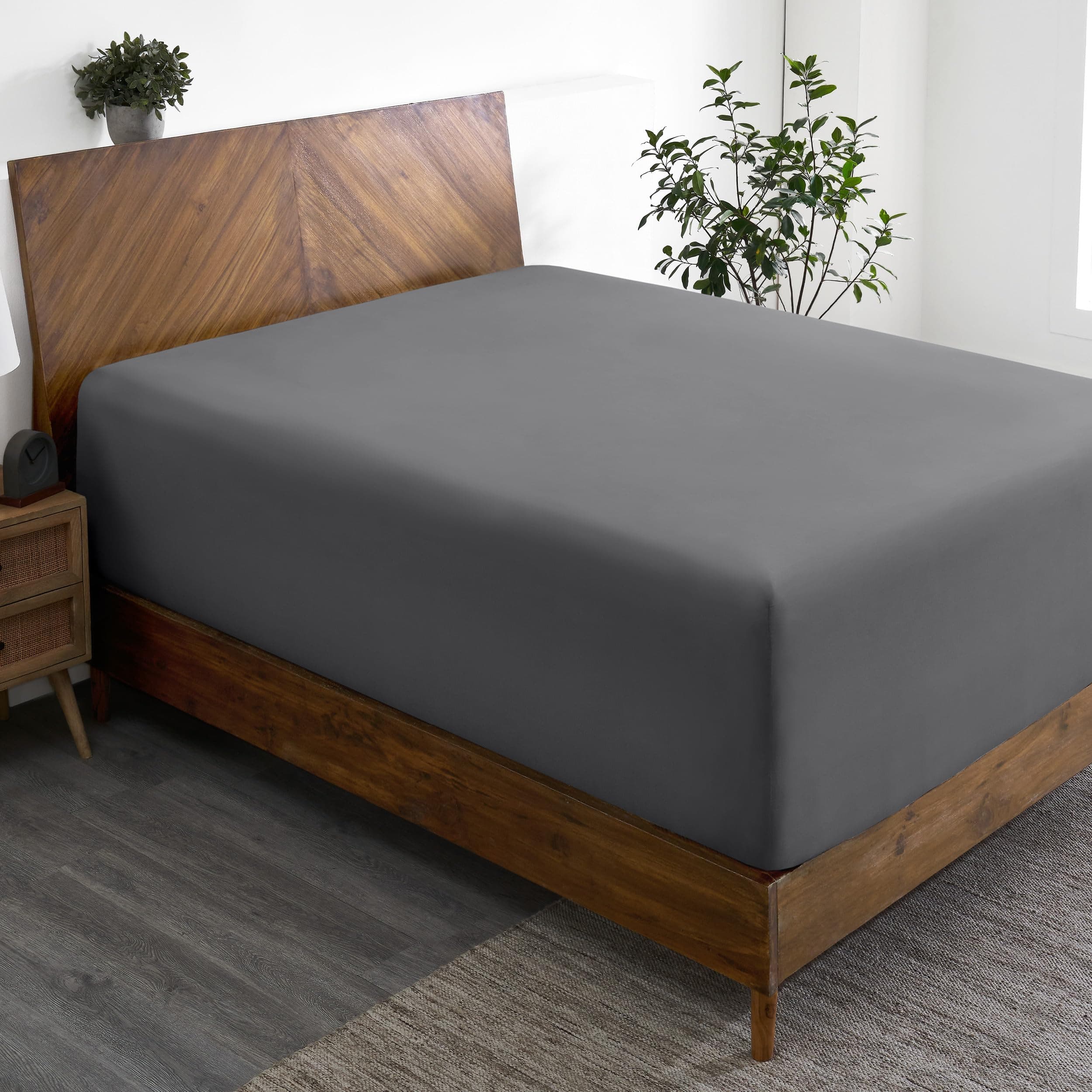 Bare Home King Fitted Sheet - Extra Deep Pocket Fitted Sheet - Premium 1800 Microfiber - Ultra-Soft Wrinkle Free - King Deep Pocket Bottom Sheets (King - 11" to 22" Pocket, Grey)