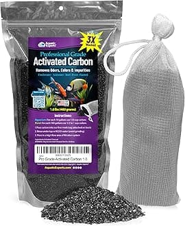 Premium Activated Carbon - Aquarium Filter Charcoal Media with Fine Mesh Bag - Remove Odors and Discoloration with Bituminous Coal (1 lb)