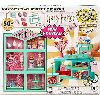 MGA's Miniverse Make It Mini Honeydukes Trolley Harry Potter Mini Collectibles, 50+ Pieces, DIY, Resin Play, Replica Food, NOT Edible, Collectors, 8+