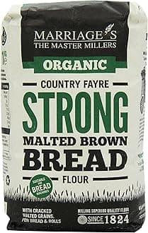Marriages Organic Country Fayre Strong Malted Brown Bread Flour 1 kg (Pack of 6)