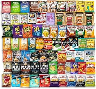 Niro Gift Basket Assortment | Potato Chips, Pretzels, Popcorn, And Healthy Snacks | Chips Variety Pack 50 Count | 50 Different Snacks and Chips Individual Bags | Receive 50 Bags Selected From The Picture