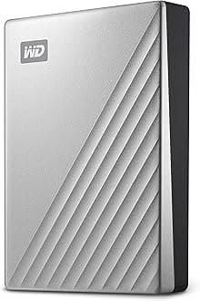 1TB My Passport Ultra, portable external storage, external hard drive, software with defense against ransomware, backup and password protection, Works with PC, Xbox S|X, Playstation, Silver