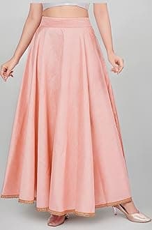 Studio Shringaar Women's Poly Silk Skirt/Lehenga With 8 Meters Maxi Flare (Double Ghera)