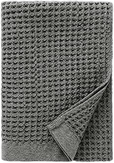 Bath Towel - Waffle Weave - 100% Supima Cotton - Lusciously Soft, Durable, Fast Absorbing - Quick Dry - Ultra-Soft - Plush & Absorbent - Luxury Bathroom Towel - 31" x 57" - Cinder Grey