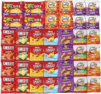 NiroAssortment | 40 Packs Individual Bags Cheese Crackers Variety Pack, Cheez-It, Gold fish, Annie's, and Ritz Bits Snack Packs | Snacks for Adults and Children