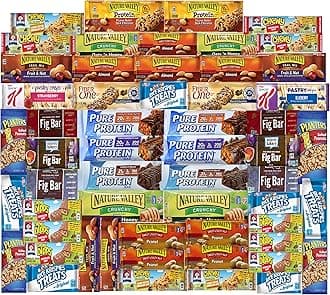 Ultimate Healthy Fitness Box - Protein & Healthy Granola Bars Sampler Snack Box (56 Count) - Care Package - Gift Pack - Variety of Fitness, Energy Bars and Protein Bars