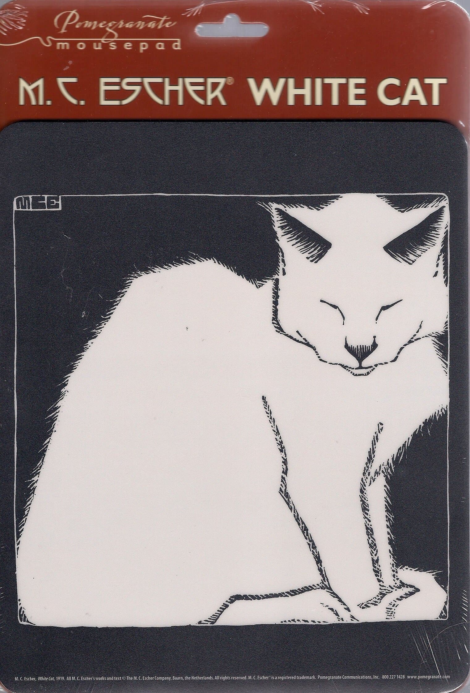 M.C. Escher Mousepad White Cat