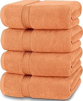 Utopia Towels - Bath Towels Set, Peach - Premium 600 GSM 100% Ring Spun Cotton - Quick Dry, Highly Absorbent, Soft Feel Towels, Perfect for Daily Use (4-Pack)