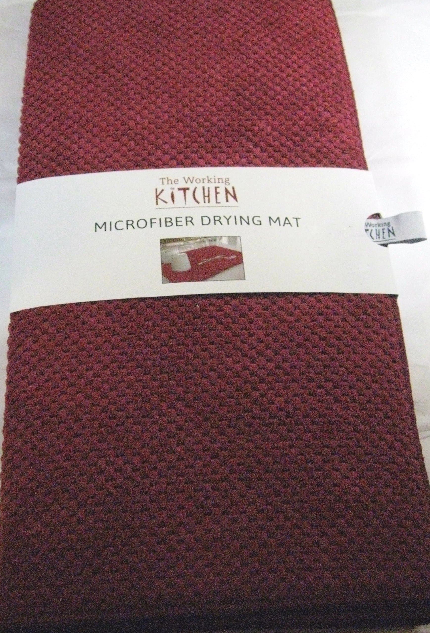 The Working Kitchen Xlarge Microfiber Dish Drying Mat 19" X 28" -Cranberry Red