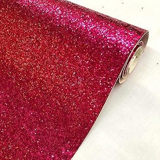 Chunky Glitter Fabric Sparkly A4 A5 Vinyl Faux Leather Craft Bag Wall Decor Bow (Cerise, A4 Sheet)