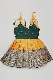 New South Indian Traditional pattu Pavadai Tapeta Silk Frock for Baby Girls