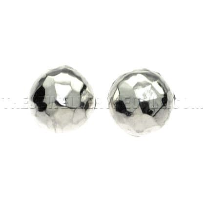 Hammered Dome Silver Stud Earrings-10mm