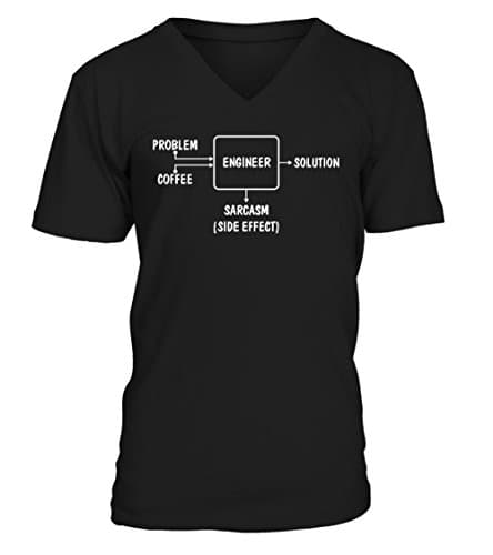 Teezily Problem Coffee Engineer Solution Limited Edition - T-Shirt V-Neck Mens - Black