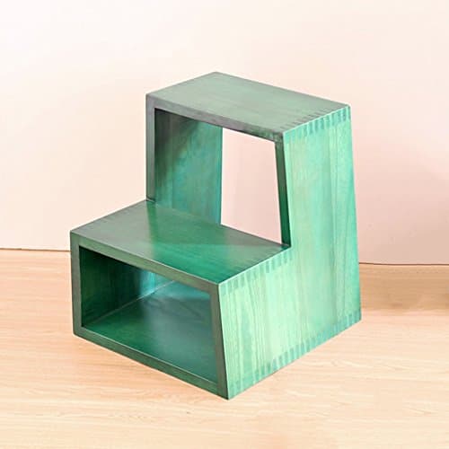 Solid Wood Storage Stool Household Staircase Stool Creative Changing Shoes Stool Door Bench (Color : Green)
