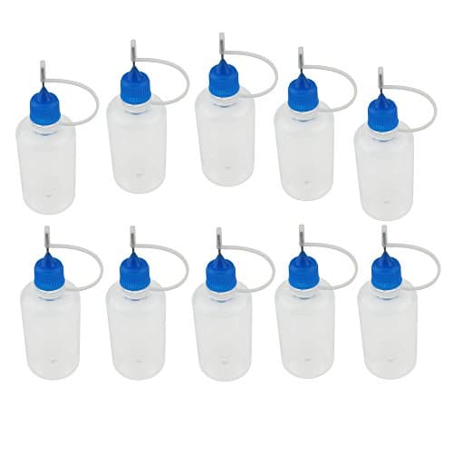 JIUWU 50 ML Dropper Bottles PE Empty E Liquid Bottles With Metal Needle Cap Blue cap