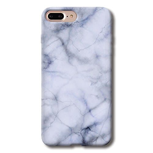 ELETRICO iPhone 7 Plus Case TPU Silicone Soft Back Cover Marble Stone Pattern 5.5 inch (white crack)