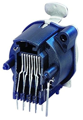 EtherCON Rugged CAT5 Chassis B Series PCB Horizontal Mount RJ45 Receptacle Mount