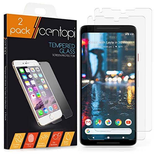 Centopi Google Pixel 2 XL Screen Protector Glass, | 2 Pack - NO Bulkiness | Anti Scratch Tempered Glass Screen Protectors For The Google Pixel 2 XL | Ultra Slim - Crystal Clear