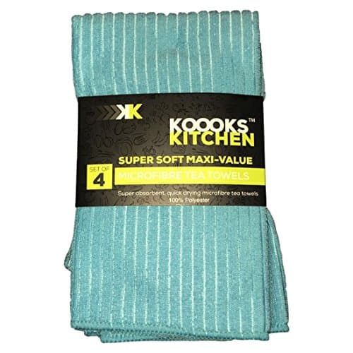 4Pk Microfibre Kitchen Tea Towel So Soft Extra Absorbency Spick & Span 10 Colors
