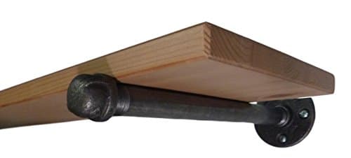 Urban Industrial Floating Pipe Shelf Bracket - Bracket Only - Two Brackets (12 Inches)