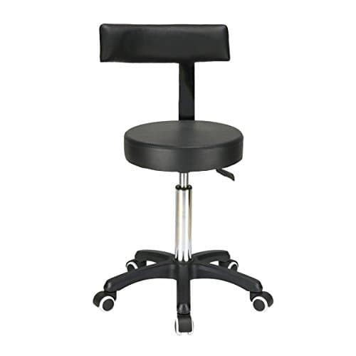 Karrie Adjustable Stool Supportive Padded Backrest Comfortable Cushioned 360° Swivel Seat Reinforced Nylon Base and Smooth-rolling Wheels Easy to Move Hydraulic Height Adjustable Drafting Stool