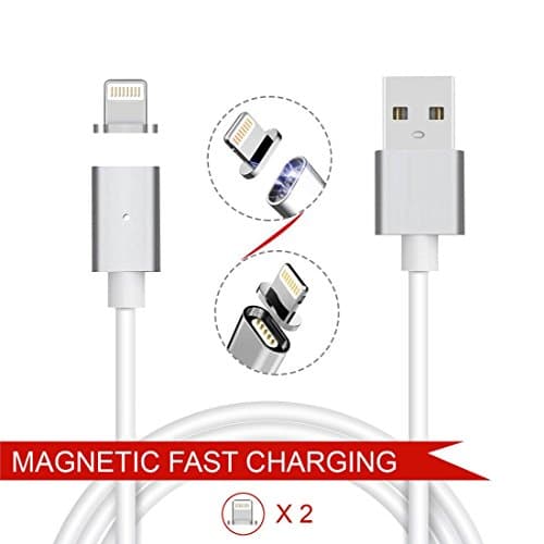 MAGNETIC CABLE Fast Quick Car Charger USB (No Data /Sync Only Charging) Cable For Apple IOS Ipad IP Iphone 6/7/8/x/s/plus/pls Device (For lightning-Silver)