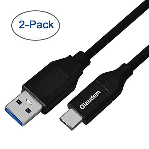 USB 3.1 Gen 2 Type C Cable, Olaudem 2-Pack 3.3ft Superspeed 10Gbps USB to USB-C Cable Fast Charging for Macbook Pro 2017/2016, Samsung Galaxy S8/S8 Plus,Google Pixel XL,Nexus 6P/5X,LG G5 G6 V20, Black