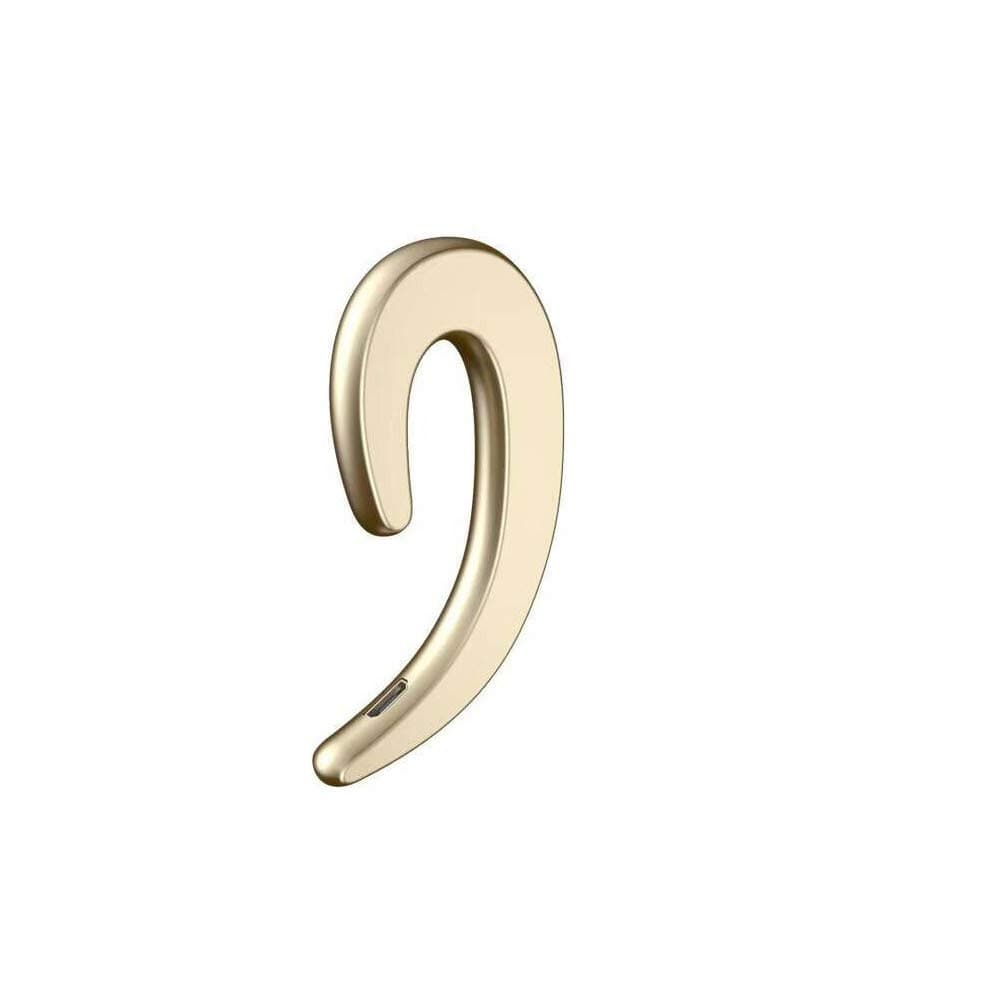 Ear Hook Wireless Earphone, Single Wireless Ear-Hook Bluetooth Headphones Earphones, Non Ear Plug Headset with Mic (Gold)