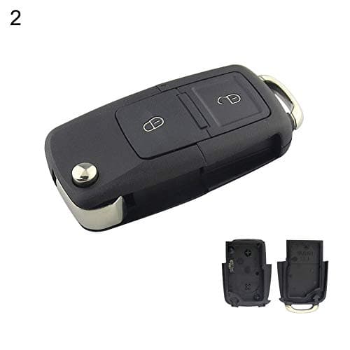 HsgbvictS Car Key Shell Ignition System Shell 2/3 Buttons Key Shell Case Car Auto Key Replacement for VW Passat Polo Tiguan - Black 2
