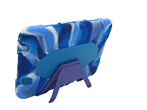 Winpartner Kindle Fire HD 7" 2012 (Previous Generation - 2nd) Case Cover- Silicone Cladding Hard Plastic Shell Dual-layer Impact Resistant Bumper with Kickstand and Screen Protector Heavy Duty Armor Tough Case (Will Only Fit Amazon Kindle Fire HD 7 Inch 2012 Model) Kid Proof Drop-proof Shockproof Dustproof Rainproof - Multiple Color Options (Camoblue/blue)