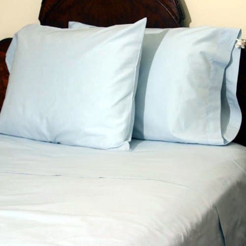 500 Thread Count Solid Sateen Egyptian Cotton Pillow Case.(standard) Set of 2 Light Blue