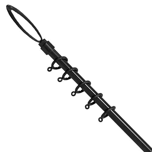 First Home Eclipse 16-19mm Telescopic Extendable Curtain Pole Set, Black, 120-210 Cm