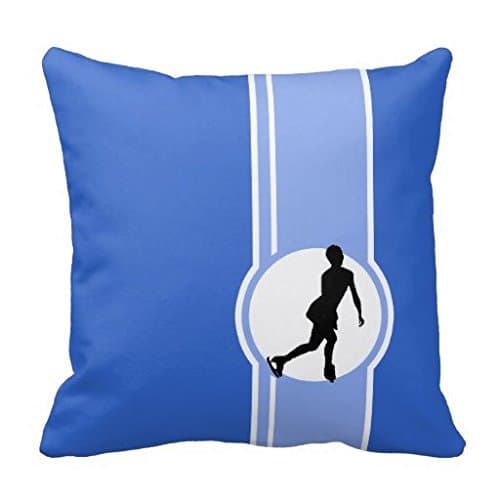 Blue Figure Skating Throw Pillow Case