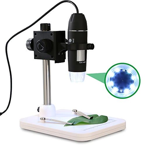 DGCUS 5MP 600X USB Digital Microscope Magnifier Video Camera, 8 LED Illumination With Intensity Control,Base Stand With Scale Plate