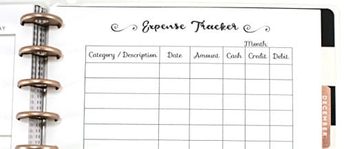 Expense Tracker Inserts for 11-Disc Big Happy Planner, Big Happy Planner Budget Inserts