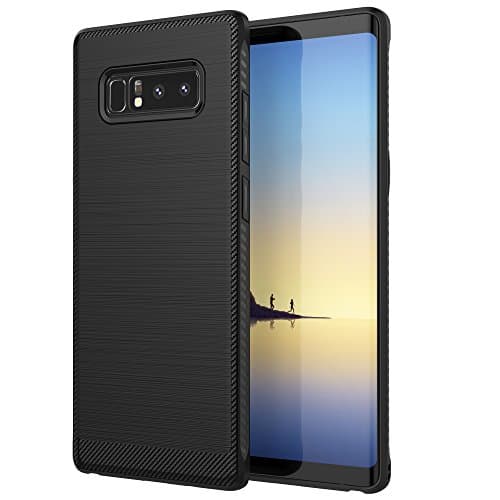 Note 8 Case, Galaxy Note 8 Case, OTOLIN Brushed Metal Carbon Fiber TPU Impact Shock-Absorbent Case for Samsung Galaxy Note 8 (2017) - Black
