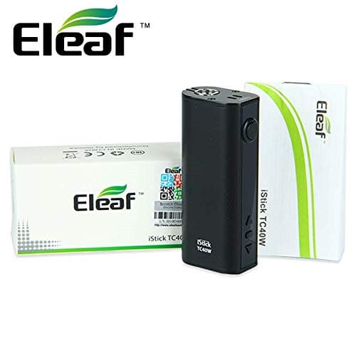 Eleaf iStick 40W TC Box Mod, Temperature Controlled, No e Liquid, No Nicotine (Full Black)