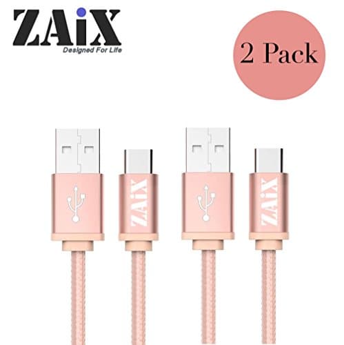 Extra Long 10 Feet Charge & Data Cable For Google Pixel XL Pixel 2. Nylon Braided USB Rapid Charging Cord (Rose Gold 2 Pcs)