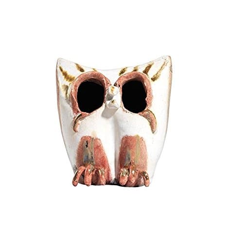 Raku ceramic white owl