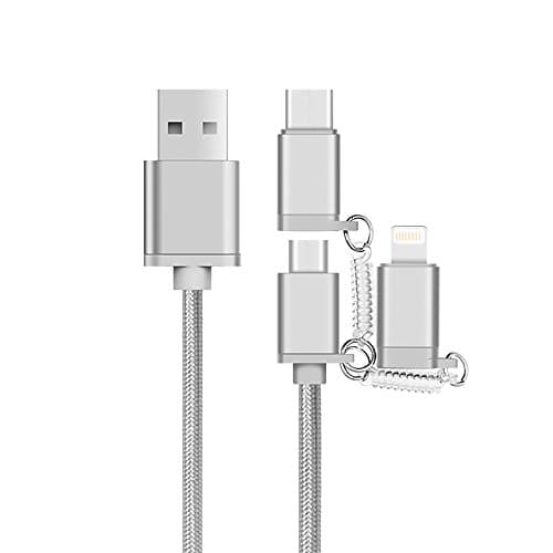 USB to Type C/Lightning/Micro 3 in 1 Multiple 3A USB Charging Cable for iPhone X/8 8 plus/7 7 plus/iPad/Macbook/Galaxy S8 plus/Lg V20/Huawei Mate 9 (grey)