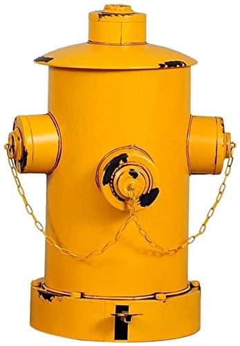 GFF Retro trash can, creative interior trash, hydrant fire, decorative trash bar, retro art iron art decor (color: yellow, size: 26 * 39CM)