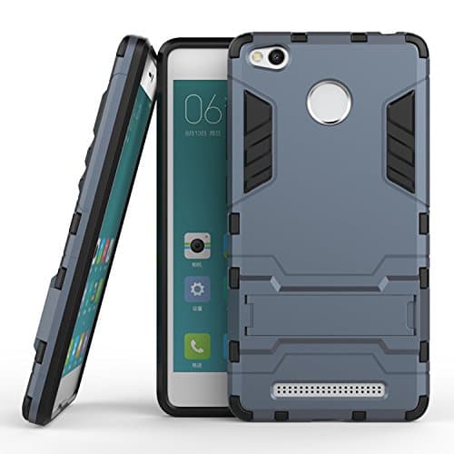 SDO™ Hybrid Armor with Kick Stand Version 2.0 Back Cover Case for Xiaomi Redmi 3S Prime/Redmi 3S Pro with Fingerprint Cutout (Power Blue)