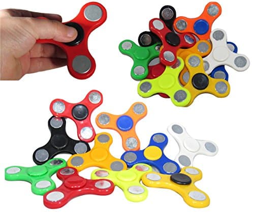 Mini Fidget Spinner Bulk Pack 20 Lot / 9 Assorted Hand Spinner Colors / Fidget Toys For ADD, ADHD, Autism / Kids And Adults / Party Favors, Churches, Local Stores, Summer Camps. By: 10X GOODS