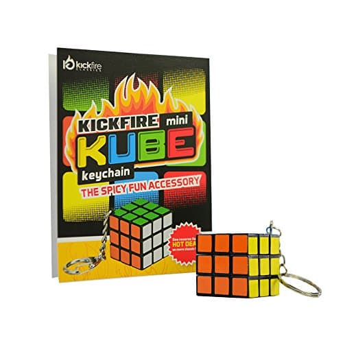KickFire Mini Kube® Keychain | Perfect Magic Puzzle Cube for Keychains & Toy Collections | Great Color Cube Game to Accessorize Keys, Hook to Backpacks, Bags & More