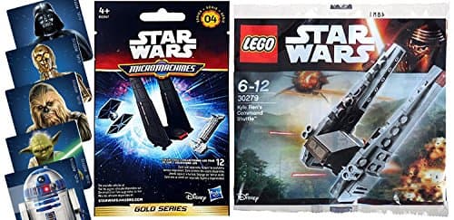 Lego Star Wars Kylo Ren's Command Shuttle With Mini Blind Bag Series 4 Micromachines & Set of 5 stickers Yoda / R2-D2 / Darth Vader + 30279